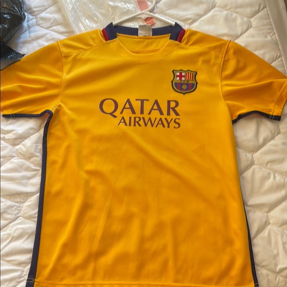Barcelona Yellow Soccer Jersey Small